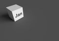 3D RENDERING OF `Jan` ABBREVIATION OF JANUARY