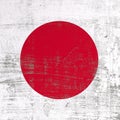 Scratched Japan flag