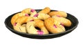 3D Rendering Japanese Cherry Donut Plate on White