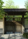 3D Rendering Japanese Garden Gate Royalty Free Stock Photo