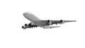 3d rendering of a jumbo jet airplane isolated in white background