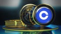 3D Rendering 4K Bitcoin Exchange Close Up Coinbase