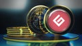 3D Rendering 4K Bitcoin Exchange Close Up Gate.io