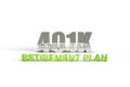 3D Rendering of 401K retirement plan concept