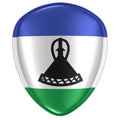 3d rendering of a Kingdom of Lesotho flag icon.