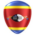 3d rendering of a Kingdom of Swaziland flag icon.