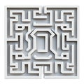 A 3D rendering of a labyrinth featuring intricate and winding paths designed in a mazelike structure. The labyrinth is presented Royalty Free Stock Photo