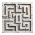 A 3D rendering of a labyrinth featuring intricate and winding paths designed in a mazelike structure. The labyrinth is presented Royalty Free Stock Photo