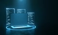 Laptop computer with glowing software source code led panel. Royalty Free Stock Photo