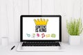 laptop on table content is king Royalty Free Stock Photo