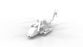 3d rendering of a large combat helicopter isolated in white background Royalty Free Stock Photo