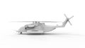 3d rendering of a large combat helicopter isolated in white background Royalty Free Stock Photo
