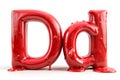 Leaky Red Alphabet Handwritten Cursive Letter D Royalty Free Stock Photo