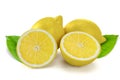 3d rendering - Lemon with leaf isolated on white background high quality details