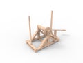 3d rendering of a Leonardo Da Vinci catapult in white background