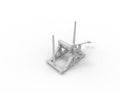 3d rendering of a Leonardo Da Vinci catapult in white background