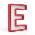 3D Alphabet Letter E isolated on white background Royalty Free Stock Photo