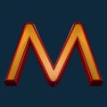 3d rendering of letter M