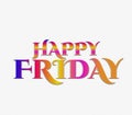 3D rendering lettering on white background day of the week, HAPPY FRIDAY Royalty Free Stock Photo