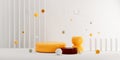 3d rendering levitating platform studio display scene studio background with podium