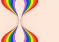 3d rendering. lgbt rainbow color pattern curve on vanilla background