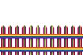 3d rendering. Lgbt rainbow color wood fence with clipping path isolated on white background. Royalty Free Stock Photo