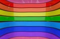 3d rendering. lgbtq rainbow color curve panels wall background