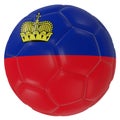 Liechtenstein flag on a soccer ball