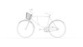 3D rendering line drawing of a bicycle isolated in white background