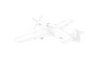 3d rendering line illustration of a world war 2 fighter plane