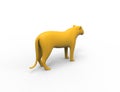 3d rendering of a lion silhouette is insolation studio background