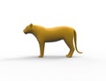 3d rendering of a lion silhouette is insolation studio background