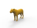 3d rendering of a lion silhouette is insolation studio background