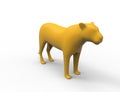 3d rendering of a lion silhouette is insolation studio background