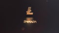 3D Rendering of litecoin cryptocurrency golden logo