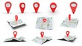 3D rendering of location icon, Locator mark on map and location pin Royalty Free Stock Photo