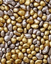 3D rendering ,lots of gold pebbles Royalty Free Stock Photo