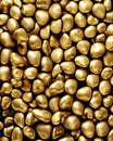 3D rendering ,lots of gold pebbles Royalty Free Stock Photo