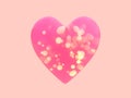 3d rendering love romance valentine concept pink transparent heart shape many sphere inside