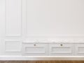 3D rendering of low cabinet with classic white wall Royalty Free Stock Photo