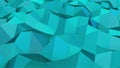 3d rendering low poly geometric surface. Computer generation abstract iridescent waving backdrop.