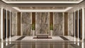 3D rendering luxury lobby interior near elevator with panoramic Royalty Free Stock Photo