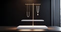 3d rendering luxury minimalistic podium display with pearl necklace. Luxury background.