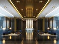 3D Rendering luxury Reception Lobby Night Club