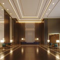 3D Rendering luxury Reception Lobby perspective