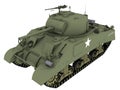 3d Rendering of a M4A4 Sherman Tank Royalty Free Stock Photo