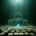 3D rendering of the magical underwater ruins