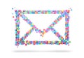 3D rendering mail icons colorful pixel, isolated on white background. File contains a path to isolation
