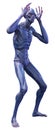 3D Rendering Male Alien on White Royalty Free Stock Photo