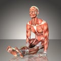 3d rendering of a male anatomy figure in exercise pose Royalty Free Stock Photo